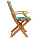 Krzesła ogrodowe, 2 szt., wzór liści, drewno akacjowe i tkanina Lumarko!