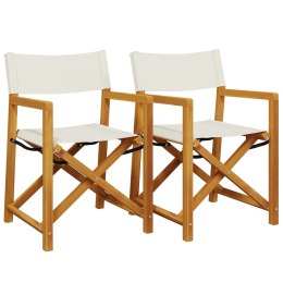 Składane krzesła ogrodowe, 2 szt., kremowe, tkanina Lumarko!