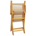 Składane krzesła ogrodowe, 4 szt., beżowe, lite drewno akacjowe Lumarko!