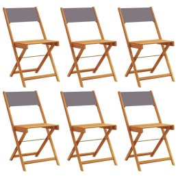 Składane krzesła ogrodowe, 6 szt., antracytowa tkanina i drewno Lumarko!