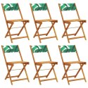 Składane krzesła ogrodowe, 6 szt., zielona tkanina i drewno Lumarko!
