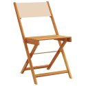 Składane krzesła ogrodowe, 8 szt., beżowa tkanina i drewno Lumarko!