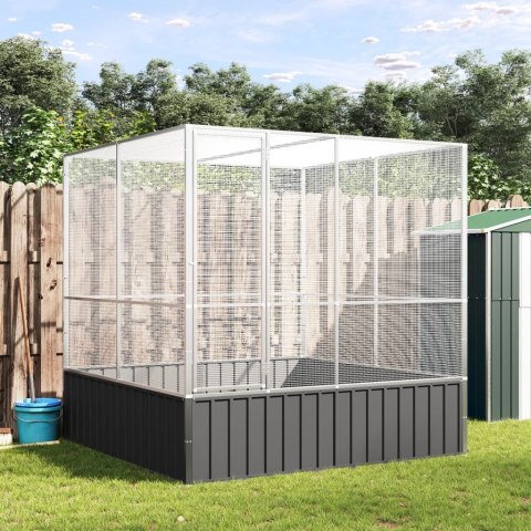 Woliera, srebrna, 211x207x212 cm, stal Lumarko!