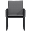 Krzesła ogrodowe z poduszkami, 4 szt., czarne, polirattan Lumarko!