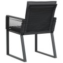 Krzesła ogrodowe z poduszkami, 4 szt., czarne, polirattan Lumarko!