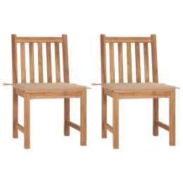 Krzesła ogrodowe z poduszkami, 2 szt., lite drewno tekowe Lumarko!