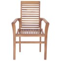 Krzesła stołowe, 4 szt., czerwone poduszki, drewno tekowe Lumarko!