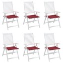 Poduszki na krzesła ogrodowe, 6 szt., winna czerwień 40x40x3 cm Lumarko!