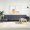Sofa rozkładana L, ciemnoszara, 275x140x70 cm, aksamit Lumarko!