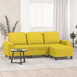 3-osobowa sofa z podnóżkiem, jasnożółty, 180 cm, tkaniną Lumarko!