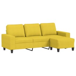 3-osobowa sofa z podnóżkiem, jasnożółty, 180 cm, tkaniną Lumarko!