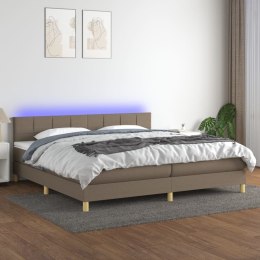 Łóżko kontynentalne z materacem, taupe, 200 x 200 cm, tkanina Lumarko!