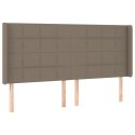 Zagłówek do łóżka z LED, taupe, 183x16x118/128 cm, tkanina Lumarko!