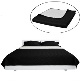 Dwustronna pikowana narzuta na łóżko, czarno-biała, 230x260 cm Lumarko!