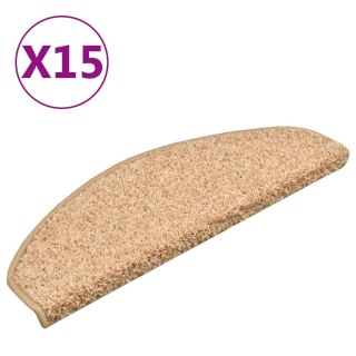VidaXL Maty na schody 15 szt. 65x21x4 cm, złote, półokrągłe, duże