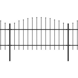 Panele ogrodzeniowe z grotami, stal, (1-1,25) x 13,6 m, czarne Lumarko!