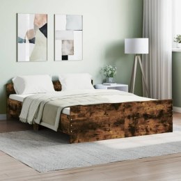 Rama łóżka z wezgłowiem i zanóżkiem, przydymiony dąb 140x190 cm Lumarko!