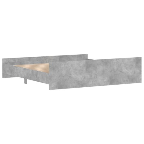 VidaXL Rama łóżka z wezgłowiem i zanóżkiem, szarość betonu, 180x200 cm