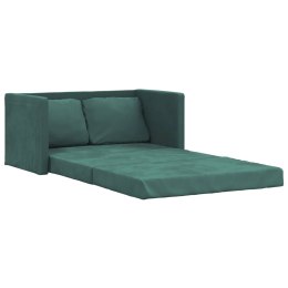 Sofa podłogowa 2-w-1, ciemnozielona, 122x204x55 cm, aksamit Lumarko!
