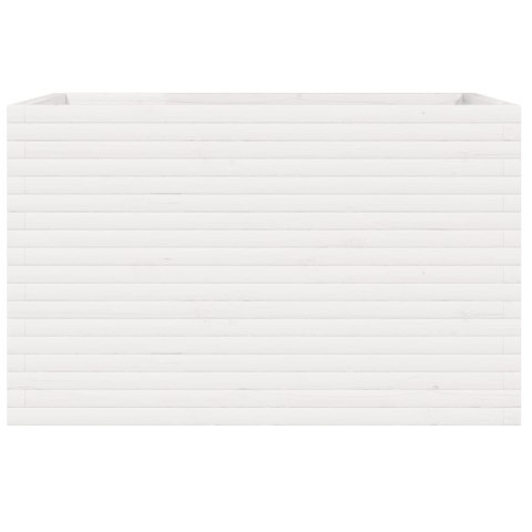 Donica ogrodowa, biała, 110x60x68,5 cm, lite drewno sosnowe Lumarko!