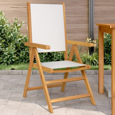 Krzesła ogrodowe, 2 szt., kremowe, drewno akacjowe i tkanina Lumarko!