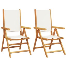 Krzesła ogrodowe, 2 szt., kremowe, drewno akacjowe i tkanina Lumarko!