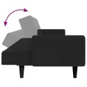 2-osobowa kanapa rozkładana z podnóżkiem, czarna, aksamitna Lumarko!