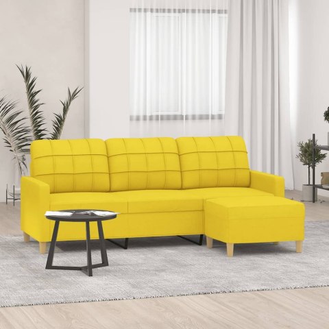 3-osobowa sofa z podnóżkiem, jasnożółty, 180 cm, tkaniną Lumarko!