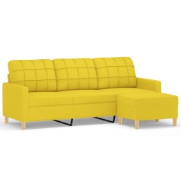 3-osobowa sofa z podnóżkiem, jasnożółty, 180 cm, tkaniną Lumarko!