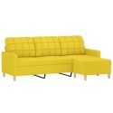 3-osobowa sofa z podnóżkiem, jasnożółty, 180 cm, tkaniną Lumarko!