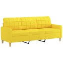 3-osobowa sofa z podnóżkiem, jasnożółty, 180 cm, tkaniną Lumarko!