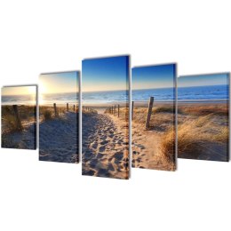 Zestaw obrazów Canvas 100 x 50 cm Piasek na plaży Lumarko!