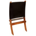 Krzesło składane, czarne, skóra naturalna Lumarko!