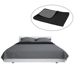 Dwustronna narzuta na łóżko, pikowana, 230x260 cm, szaro-czarna Lumarko!