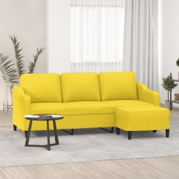 3-osobowa sofa z podnóżkiem, jasnożółty, 180 cm, tkaniną Lumarko!