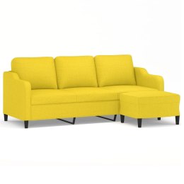 3-osobowa sofa z podnóżkiem, jasnożółty, 180 cm, tkaniną Lumarko!