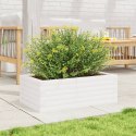 Donica ogrodowa, biała, 70x40x23 cm, lite drewno sosnowe Lumarko!