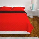 Dwustronna pikowana narzuta na łóżko czerwono-czarna 230x260 cm Lumarko!