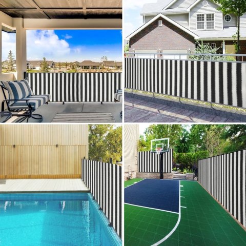 Siatka cieniująca, antracytowo-biała, 1,2x50 m, HDPE, 75 g/m² Lumarko!