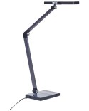 Lampa biurkowa LED metalowa z ładowarką indukcyjną czarna LACERTA Lumarko!