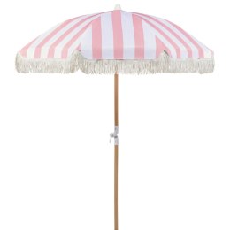 Parasol ogrodowy ⌀ 150 cm różowy z białym MONDELLO Lumarko!