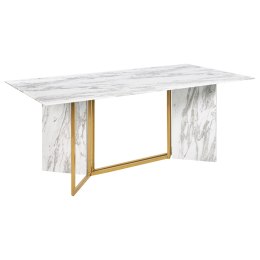 Stół do jadalni 100 x 200 cm efekt marmuru ze złotym CALCIO Lumarko!