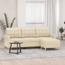 Sofa 3-osobowa, kremowa, 180 cm, tapicerowana tkaniną Lumarko!
