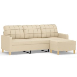 Sofa 3-osobowa, kremowa, 180 cm, tapicerowana tkaniną Lumarko!