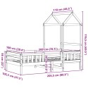 Rama łóżka z daszkiem, biała 100x200 cm, lite drewno sosnowe Lumarko!