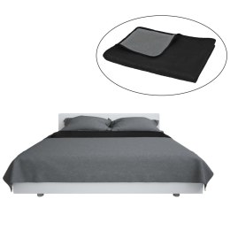 Dwustronna narzuta na łóżko, pikowana, 170x210 cm, szaro-czarna Lumarko!