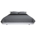 Dwustronna narzuta na łóżko, pikowana, 170x210 cm, szaro-czarna Lumarko!