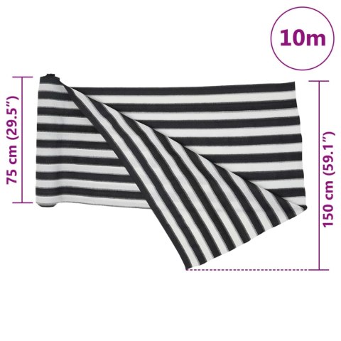 Siatka cieniująca, antracytowo-biała, 1,5x10 m, HDPE, 150 g/m² Lumarko!