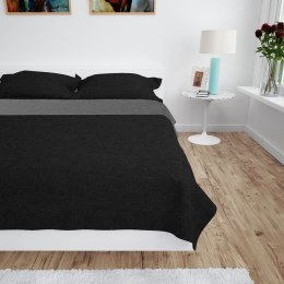Dwustronna, pikowana narzuta na łóżko, 220x240 cm, szaro-czarna Lumarko!