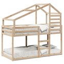 Łóżko piętrowe z dachem, 75x190 cm, lite drewno sosnowe Lumarko!